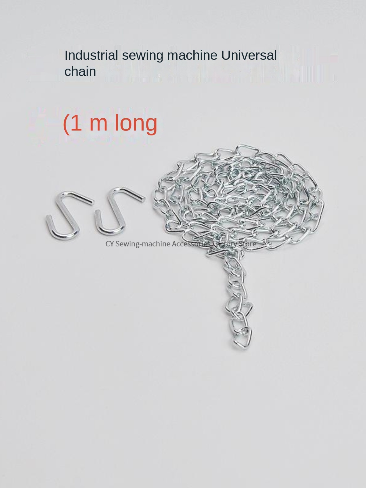 Embroidery Chain Stitch - Rantai besi dengan kait, 1m rantai