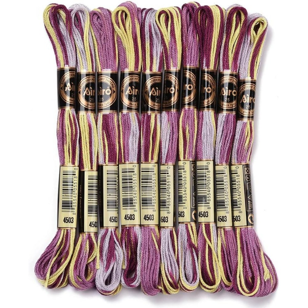 Embroidery Threads - 6 Helai Ungu Beraneka Ragam Benang