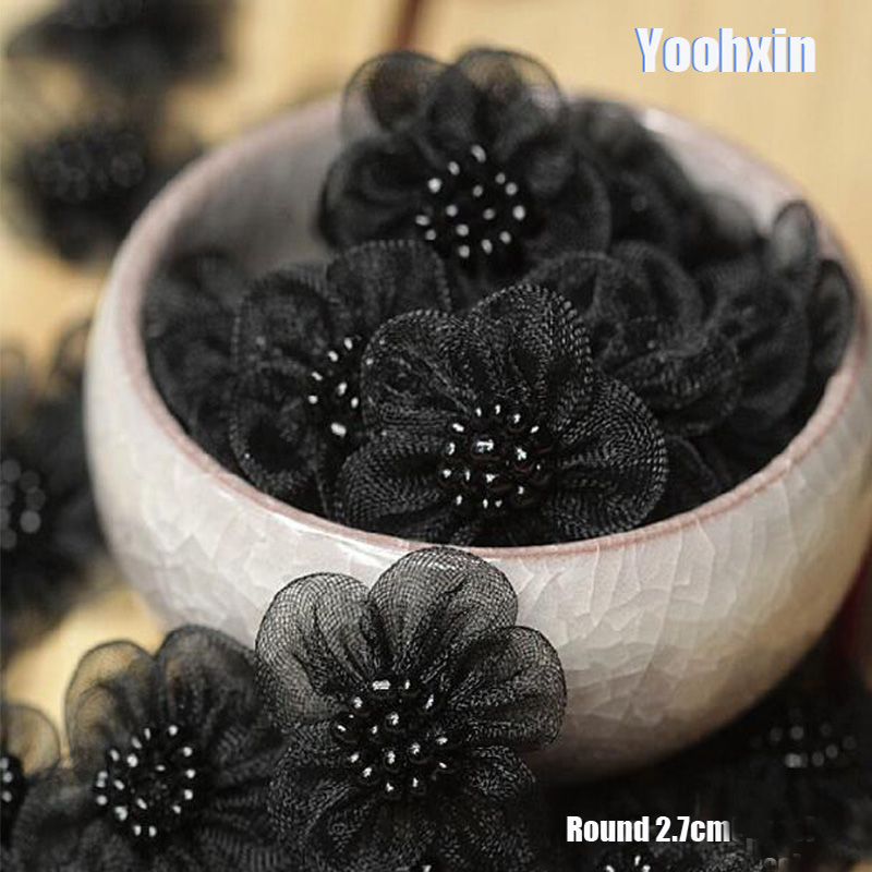 Embroidery On Black Shirt - 3pcs HOT 3D Bordir Bunga Hitam
