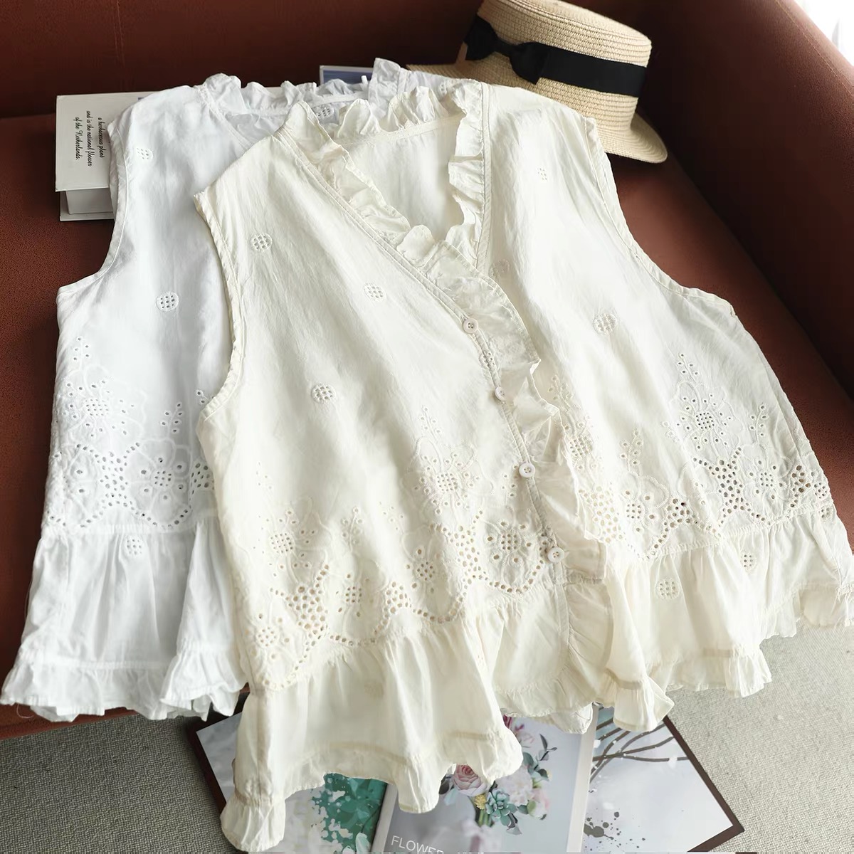 Embroidery Vest - Atasan Wanita Tanpa Lengan Model Vest