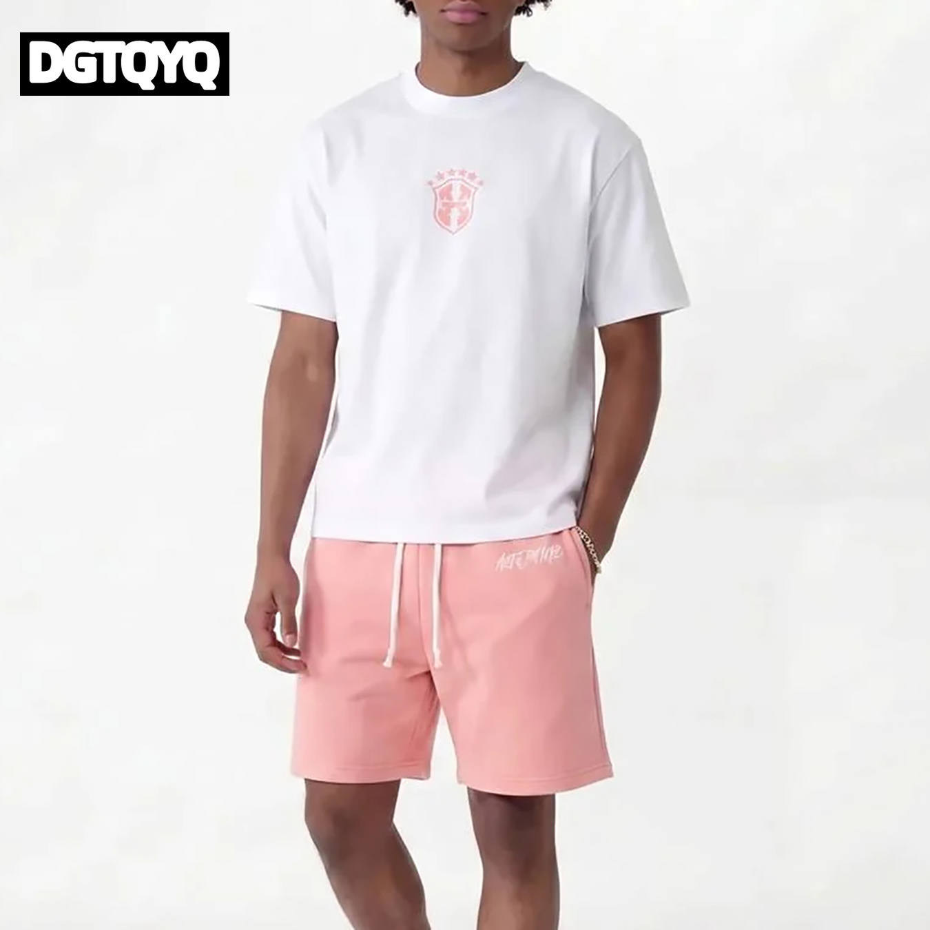 Embroidery Tshirt - Set Kaos Oblong Leher Bulat Bermotif