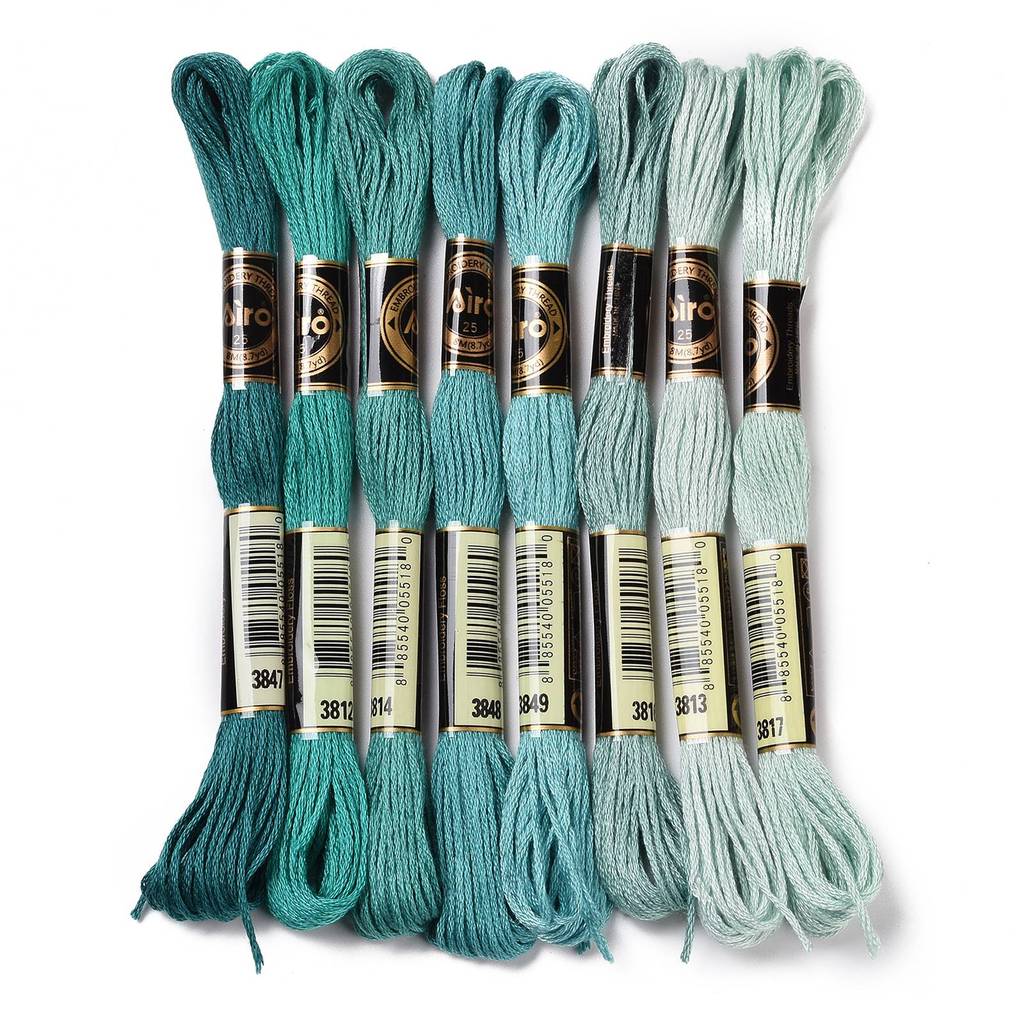 Embroidery Threads - 1Set 8 Gulungan Benang Bordir Poliester