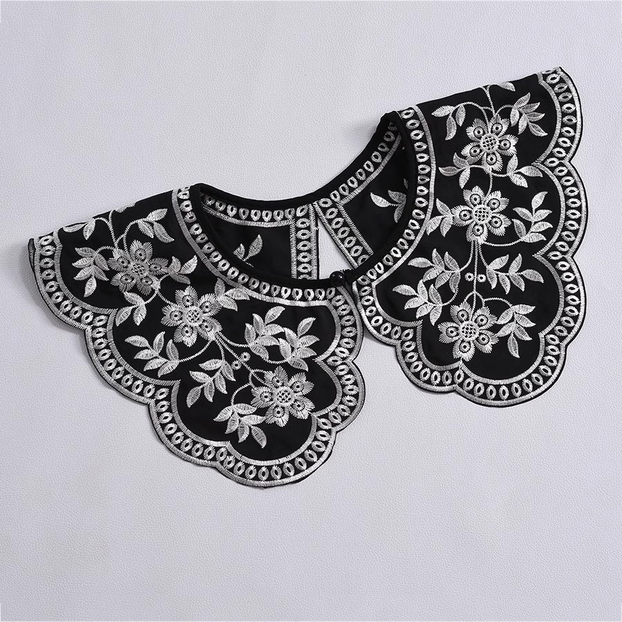 Embroidery On Black Shirt - Patch kerah kemeja bergaya Eropa baru