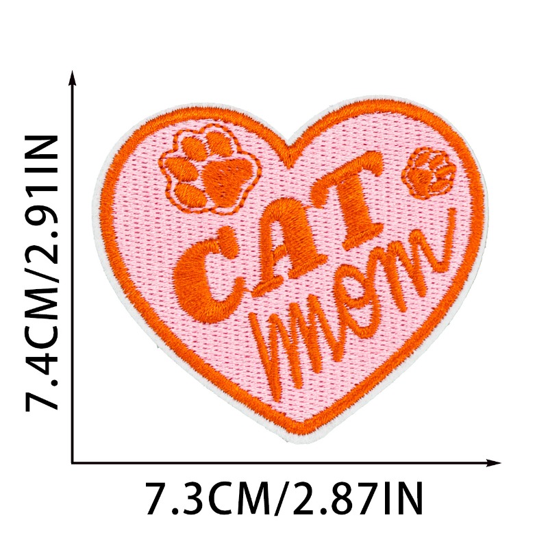 Lucu Kucing Hitam Bulat Hati S - Embroidery On Black Shirt ulasan dan harga