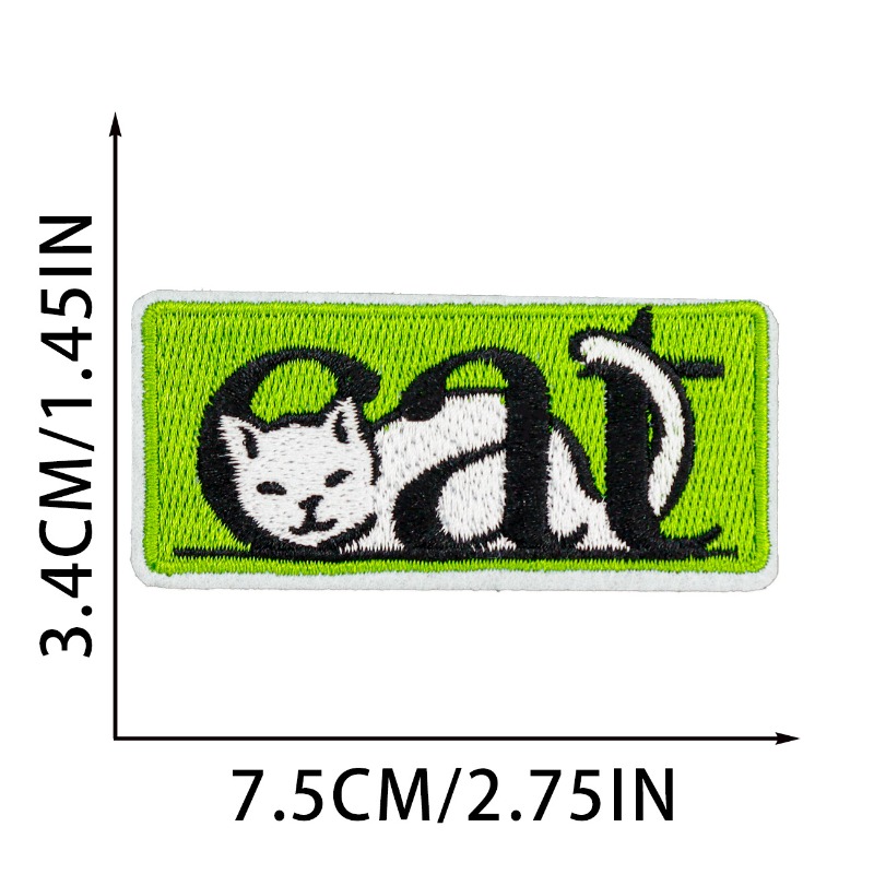 Lucu Kucing Hitam Bulat Hati S - Embroidery On Black Shirt ulasan dan harga