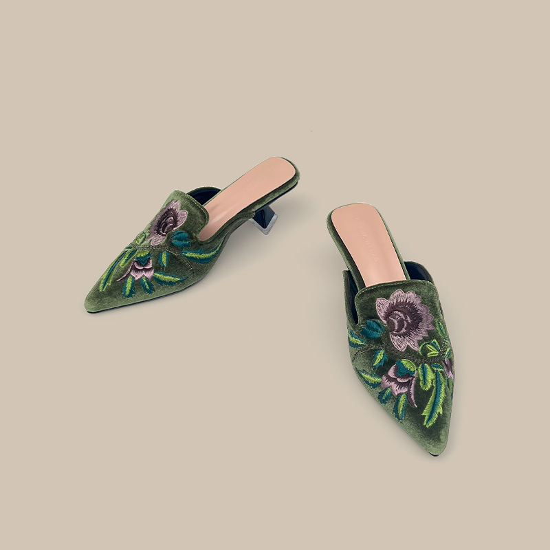 Sepatu Wanita Bordir Beludru,  - Embroidery Designer ulasan dan harga