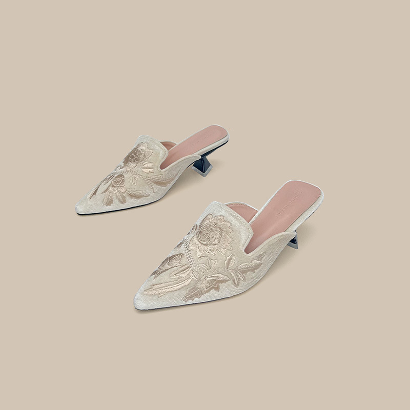 Sepatu Wanita Bordir Beludru,  - Embroidery Designer ulasan dan harga