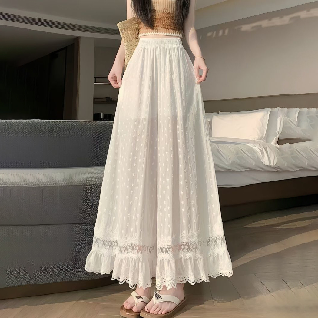 Celana Palazzo Wanita Putih El - Embroidery Eyelet ulasan dan harga