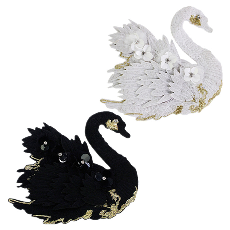10 Buah/Lot Patch Bordir Payet - Embroidery On Black Shirt ulasan dan harga