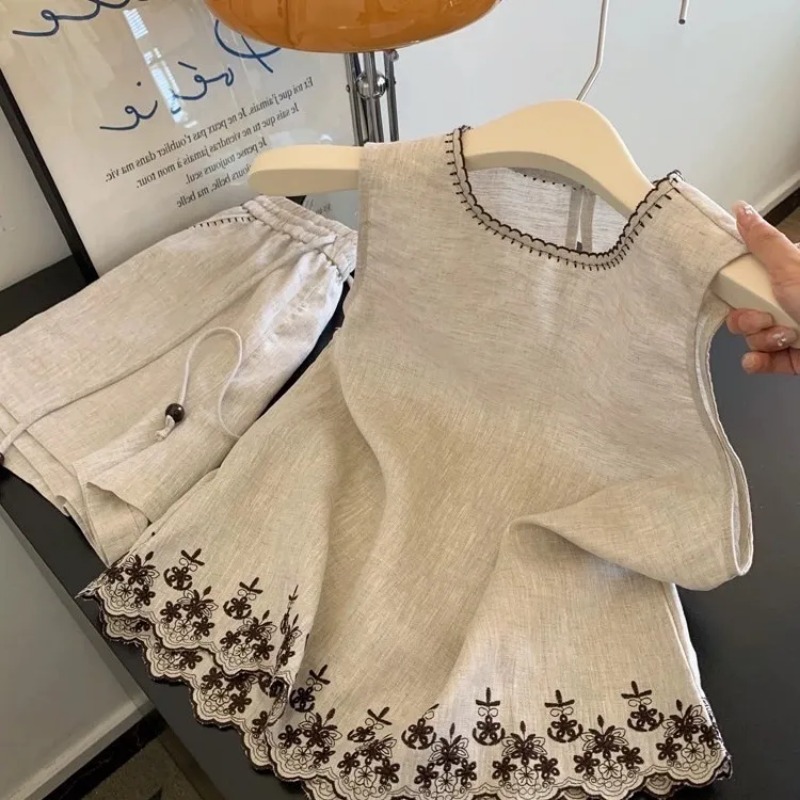 Setelan Dua Potong Wanita Musi - Embroidery Vest ulasan dan harga