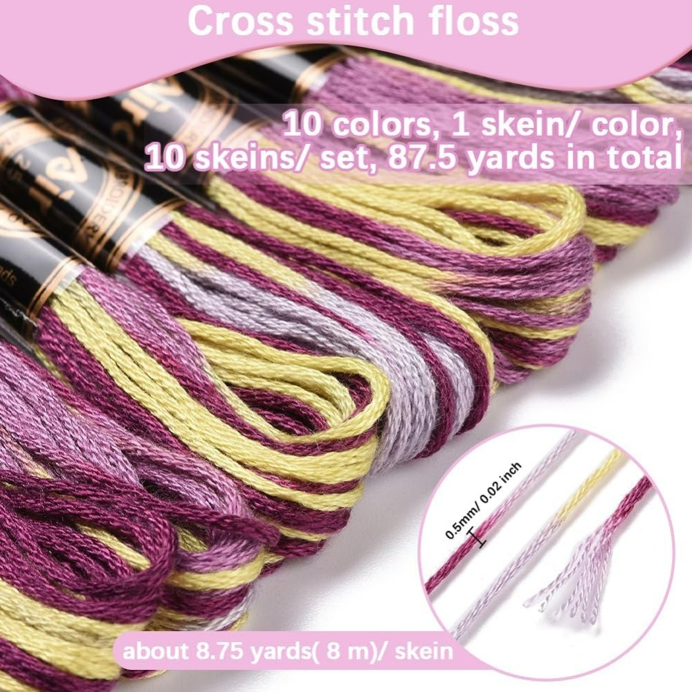 6 Helai Ungu Beraneka Ragam Be - Embroidery Threads ulasan dan harga