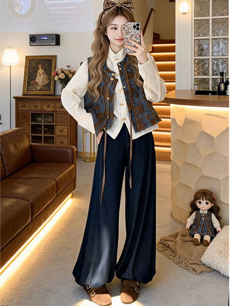 Setelan Tiga Potong Rompi Deni - Embroidery Vest ulasan dan harga