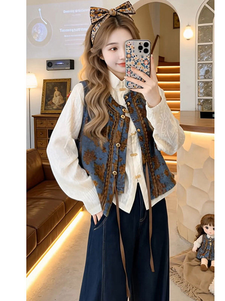Setelan Tiga Potong Rompi Deni - Embroidery Vest ulasan dan harga