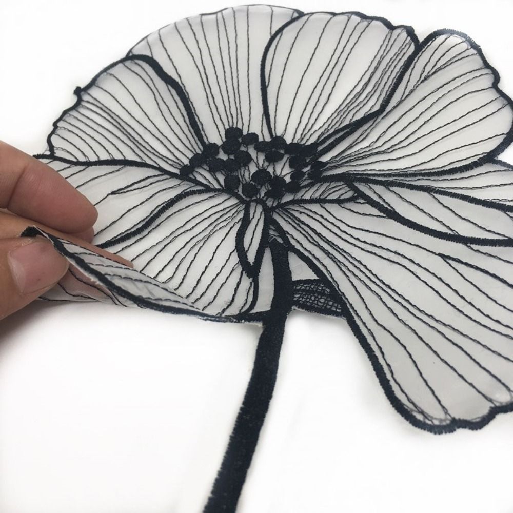 Patch Bordir Bunga, Aplikasi B - Embroidery On Black Shirt ulasan dan harga