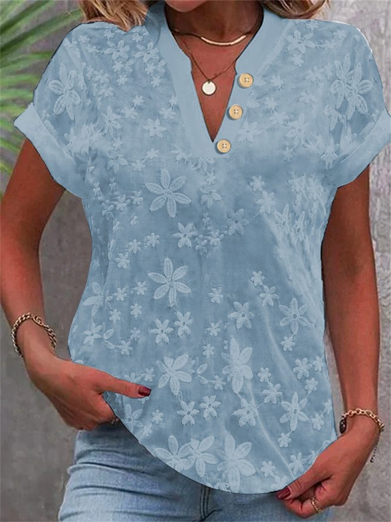 Kemeja crop putih renda wanita - Embroidery Eyelet ulasan dan harga