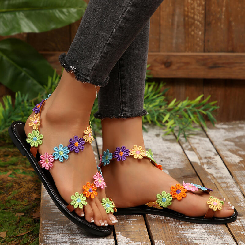 Sandal Wanita Bordir Bunga Boh - Embroidery Designer ulasan dan harga