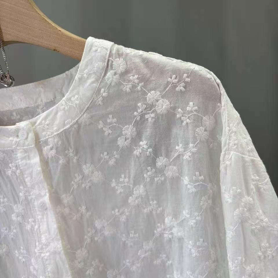 Blus Wanita Bordir Renda 2026  - Embroidery Eyelet ulasan dan harga
