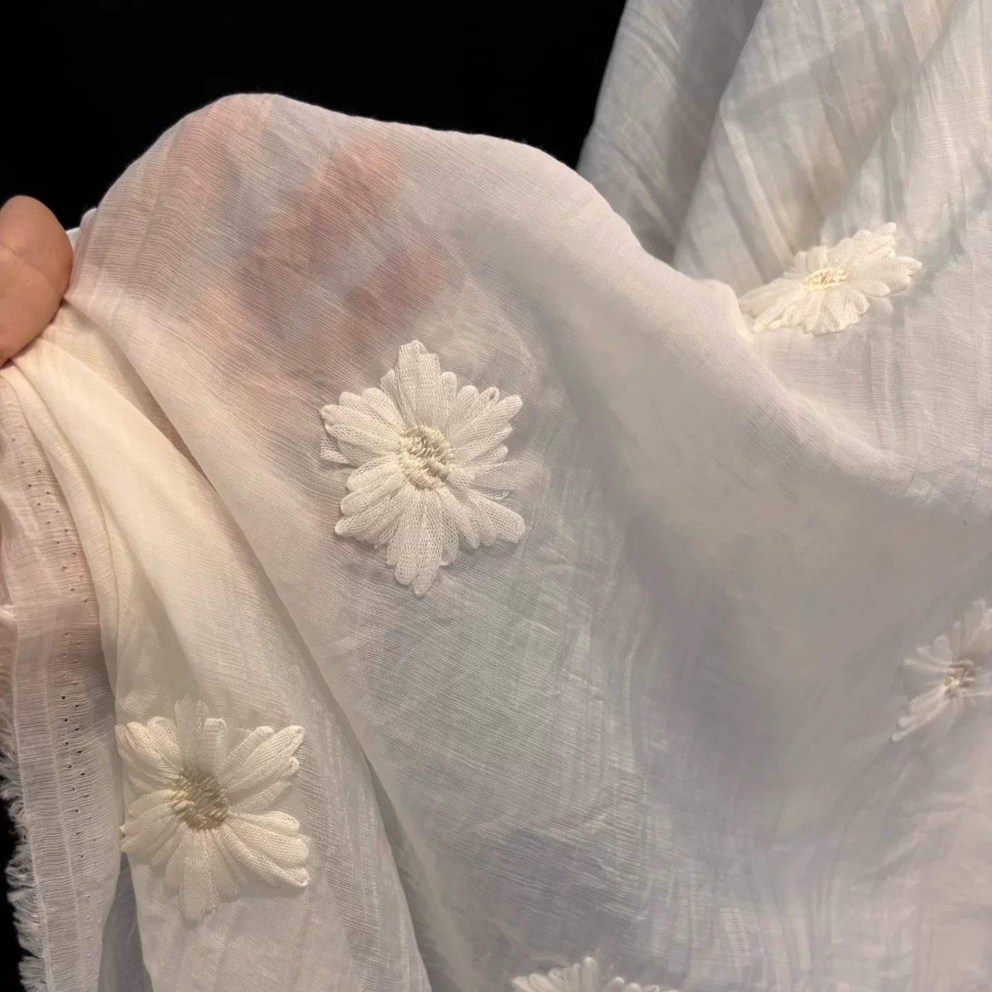 1 yard kain sifon dengan bordi - Embroidery Yarns ulasan dan harga