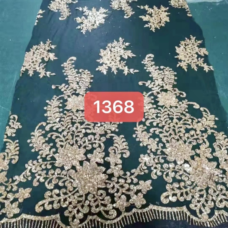 10 Yard Kain Glitter Hijau Tua - Embroidery Gold ulasan dan harga