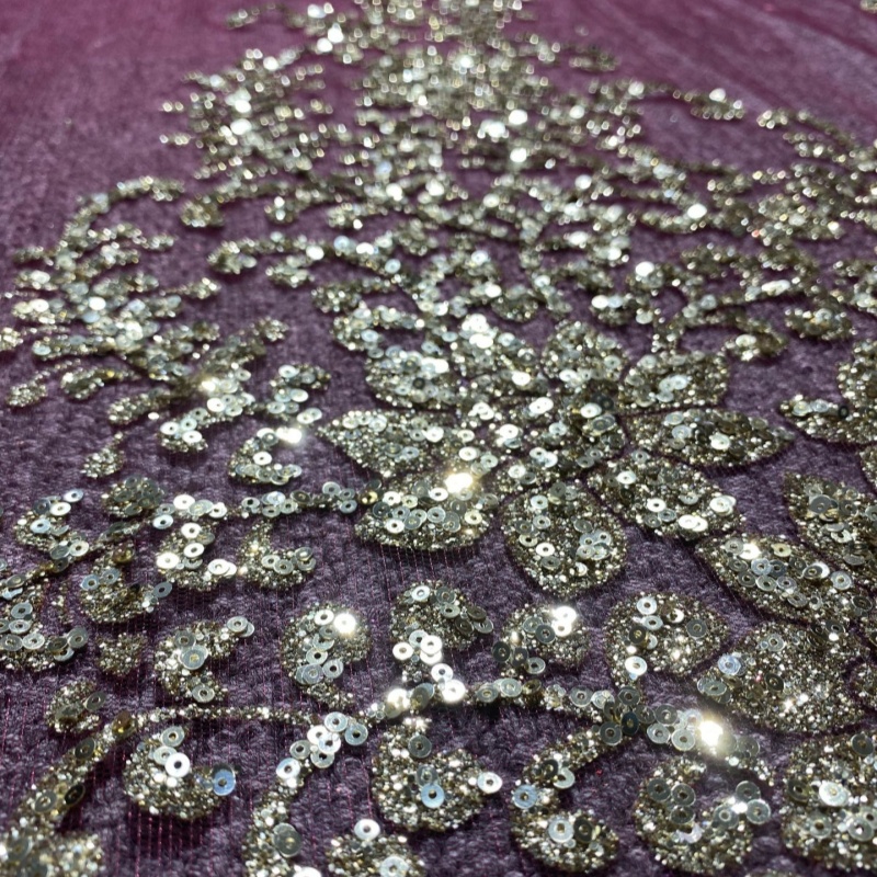 10 Yard Kain Glitter Hijau Tua - Embroidery Gold ulasan dan harga