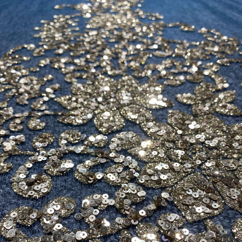 10 Yard Kain Glitter Hijau Tua - Embroidery Gold ulasan dan harga