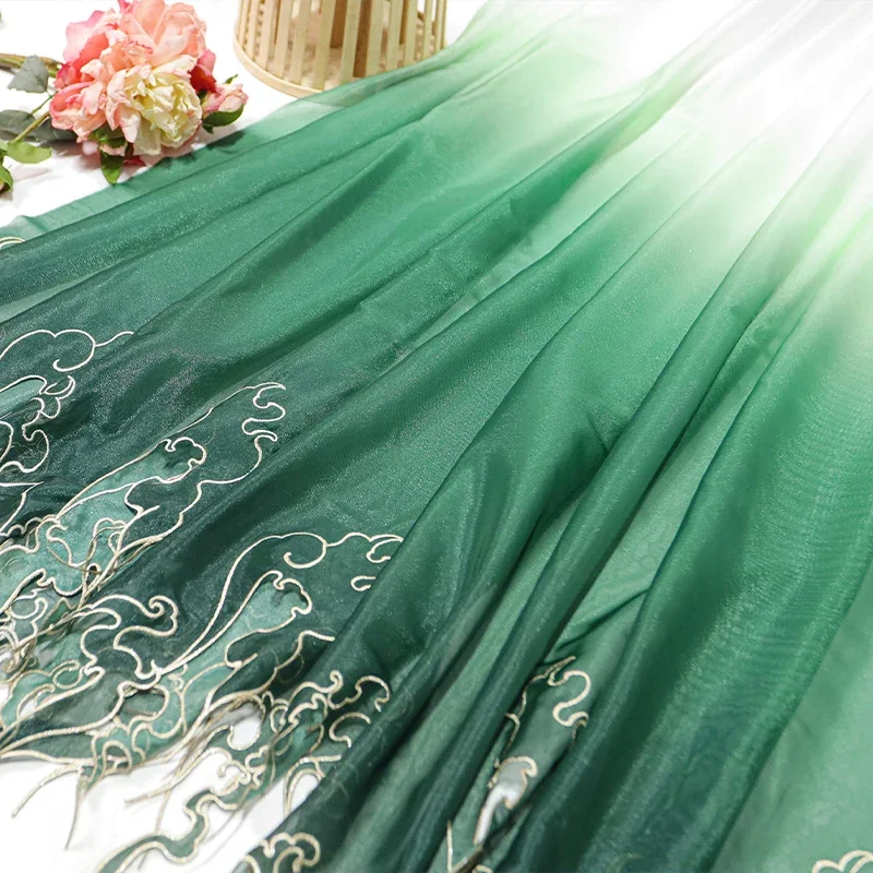 Kain Gradasi Daun Teratai Bord - Embroidery Designer ulasan dan harga