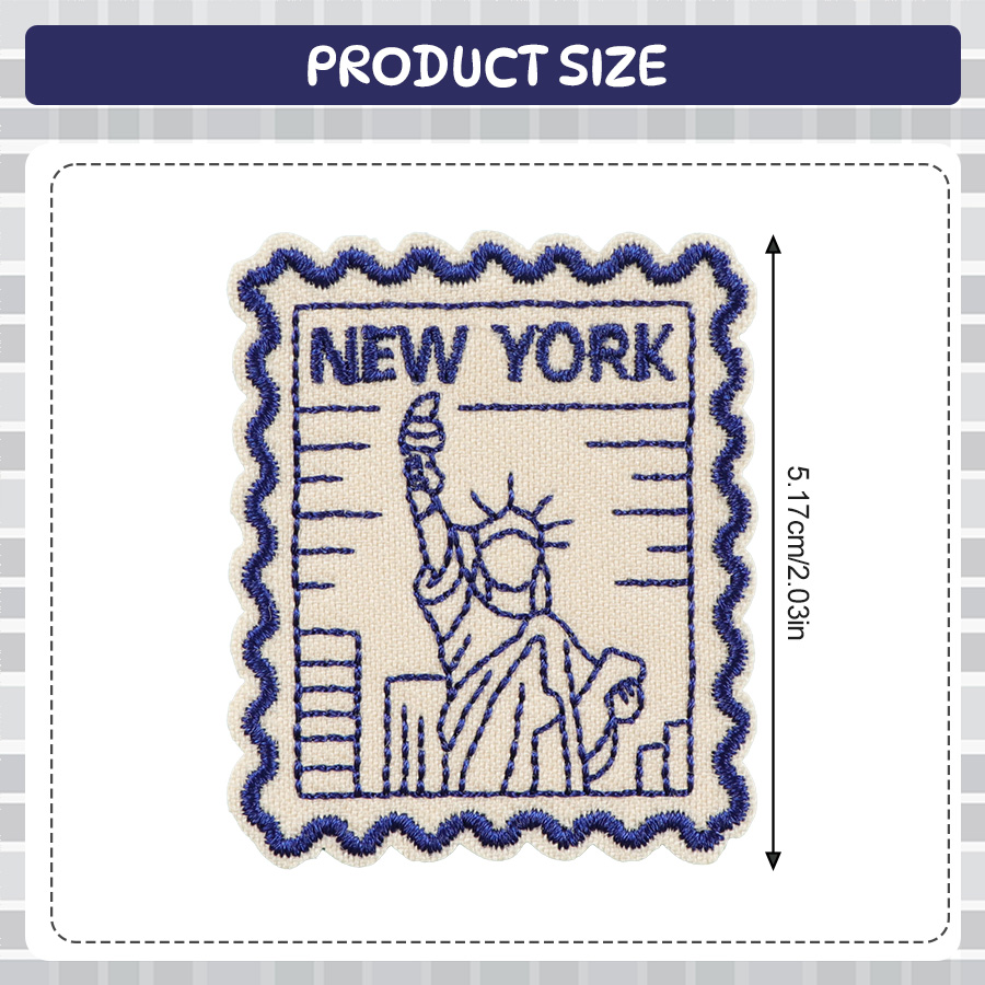 1pc Patch Bordir Kain New York - Embroidery York ulasan dan harga