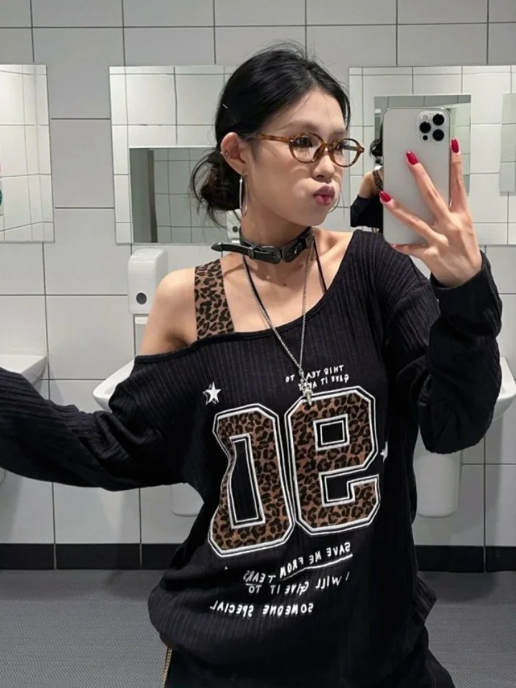 Kaos Leopard Print Patchwork Y - Embroidery Tshirt ulasan dan harga