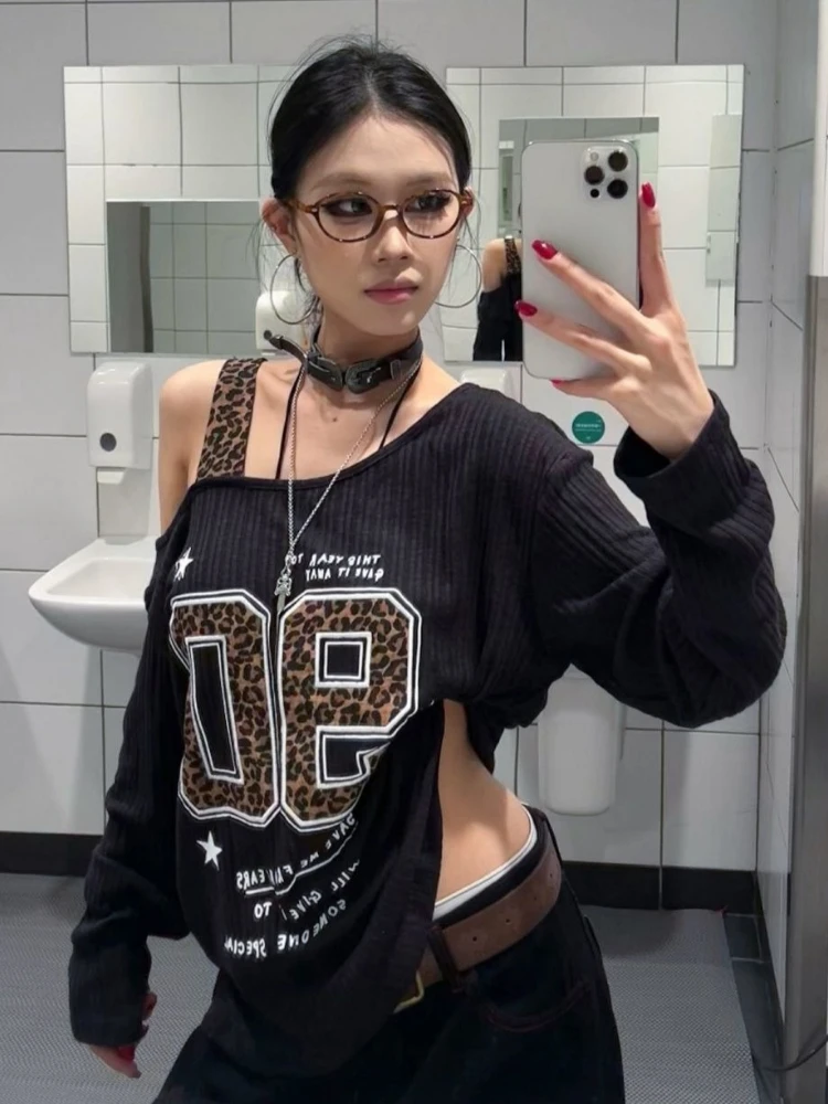 Kaos Leopard Print Patchwork Y - Embroidery Tshirt ulasan dan harga