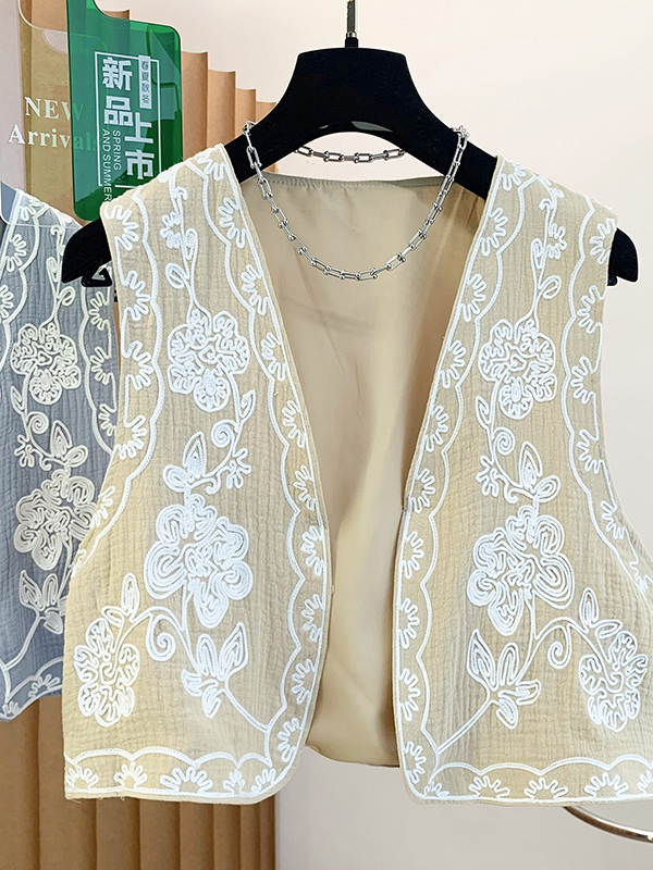 Rompi Kardigan Terbuka Bordir  - Embroidery Vest ulasan dan harga