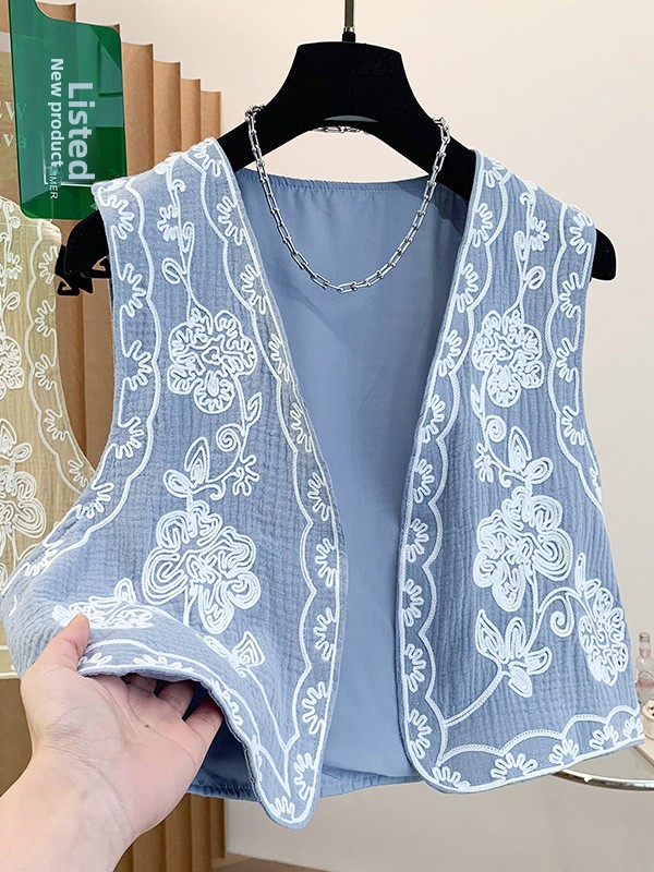 Rompi Kardigan Terbuka Bordir  - Embroidery Vest ulasan dan harga