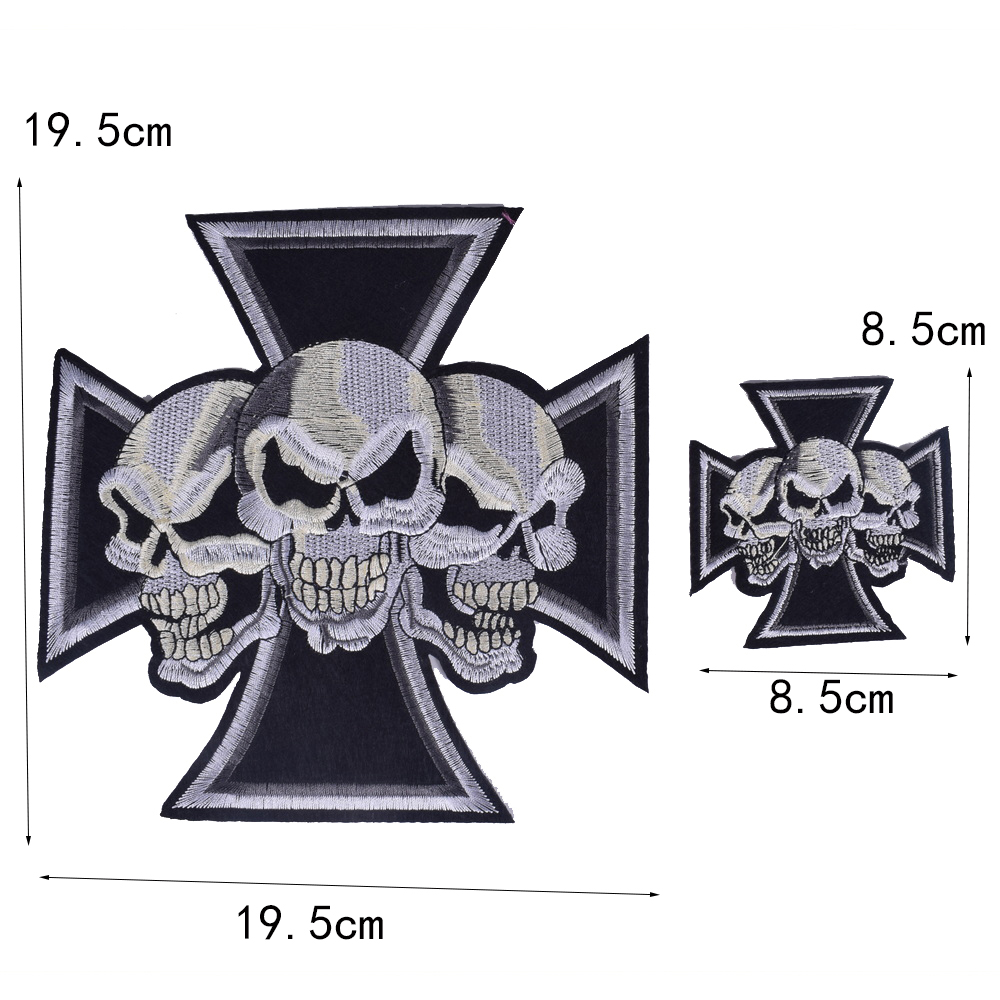 2 Buah Patch Bordir Tengkorak  - Embroidery On Black Shirt ulasan dan harga
