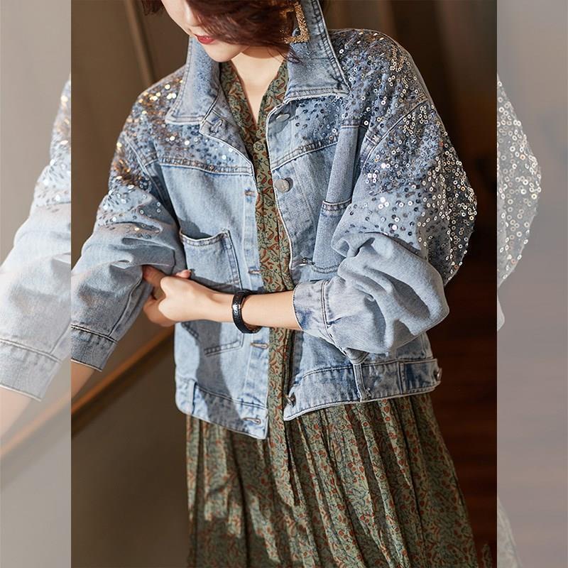 Jaket Denim Wanita Bling 2026  - Embroidery Vest ulasan dan harga
