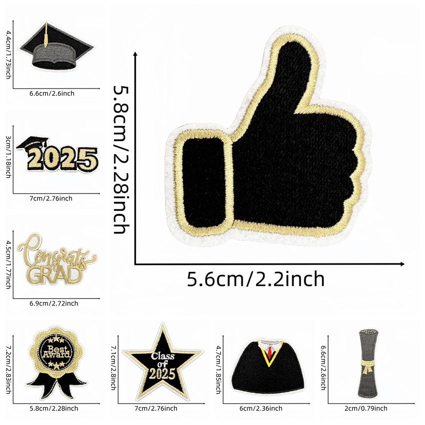 10 Buah/Lot Lencana Jahit Bord - Embroidery On Black Shirt ulasan dan harga