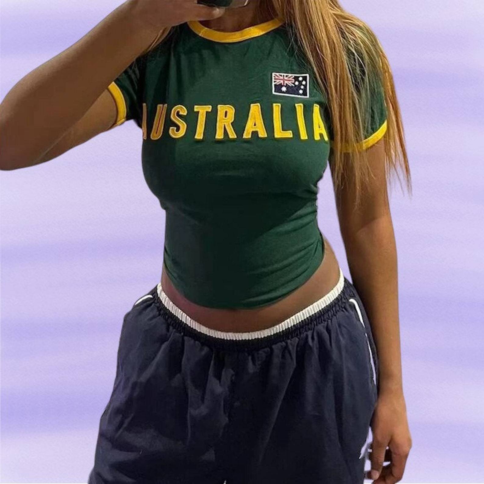 Y2k kaus bordir Australia wani - Embroidery In Australia ulasan dan harga