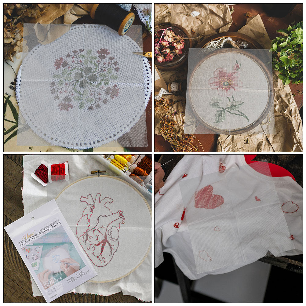 8 Buah Set Kertas Transfer Bor - Embroidery Tshirt ulasan dan harga