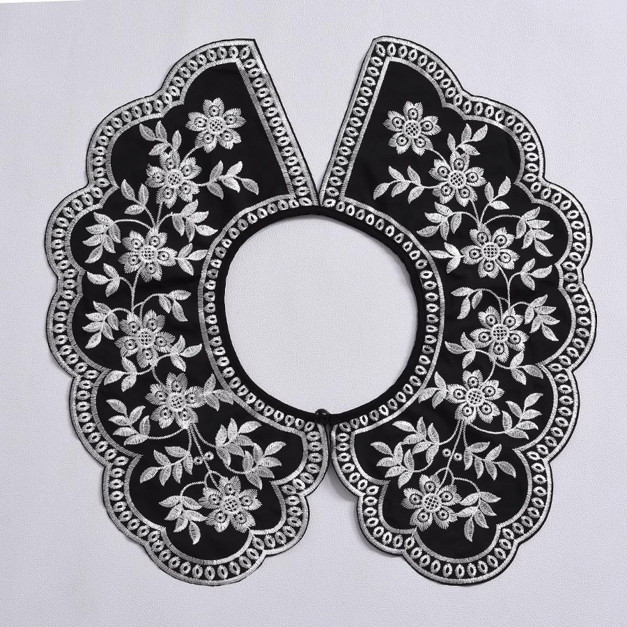 Patch kerah kemeja bergaya Ero - Embroidery On Black Shirt ulasan dan harga